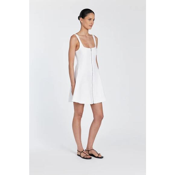 Dissh Harriet White Linen Mini Dress size US 6 - Picture 1 of 12